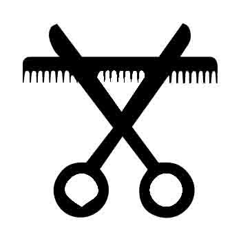 Barbers Comb and Scissors Iron on Decal